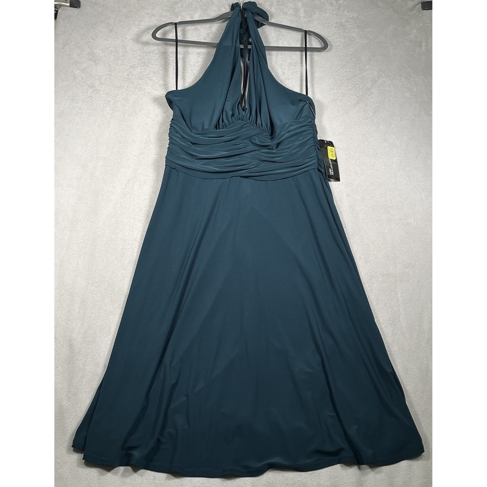 NWT-Jones New York Ruched Waist Halter Top Dress 14 Green $124